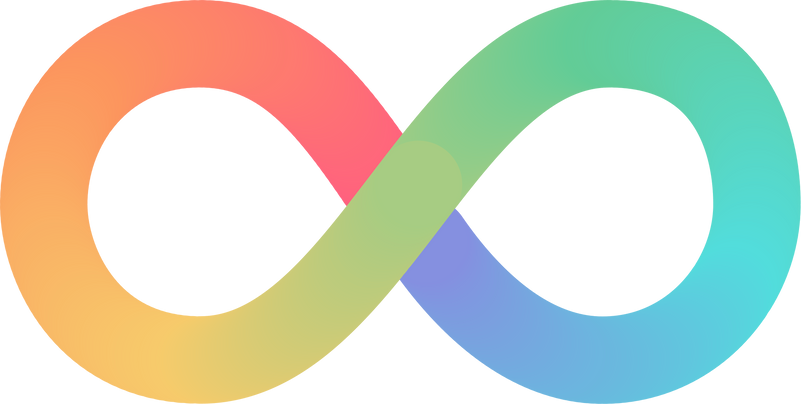 Infinity sign. Rainbow gradient shape. Autism and neurodiversity symbol.